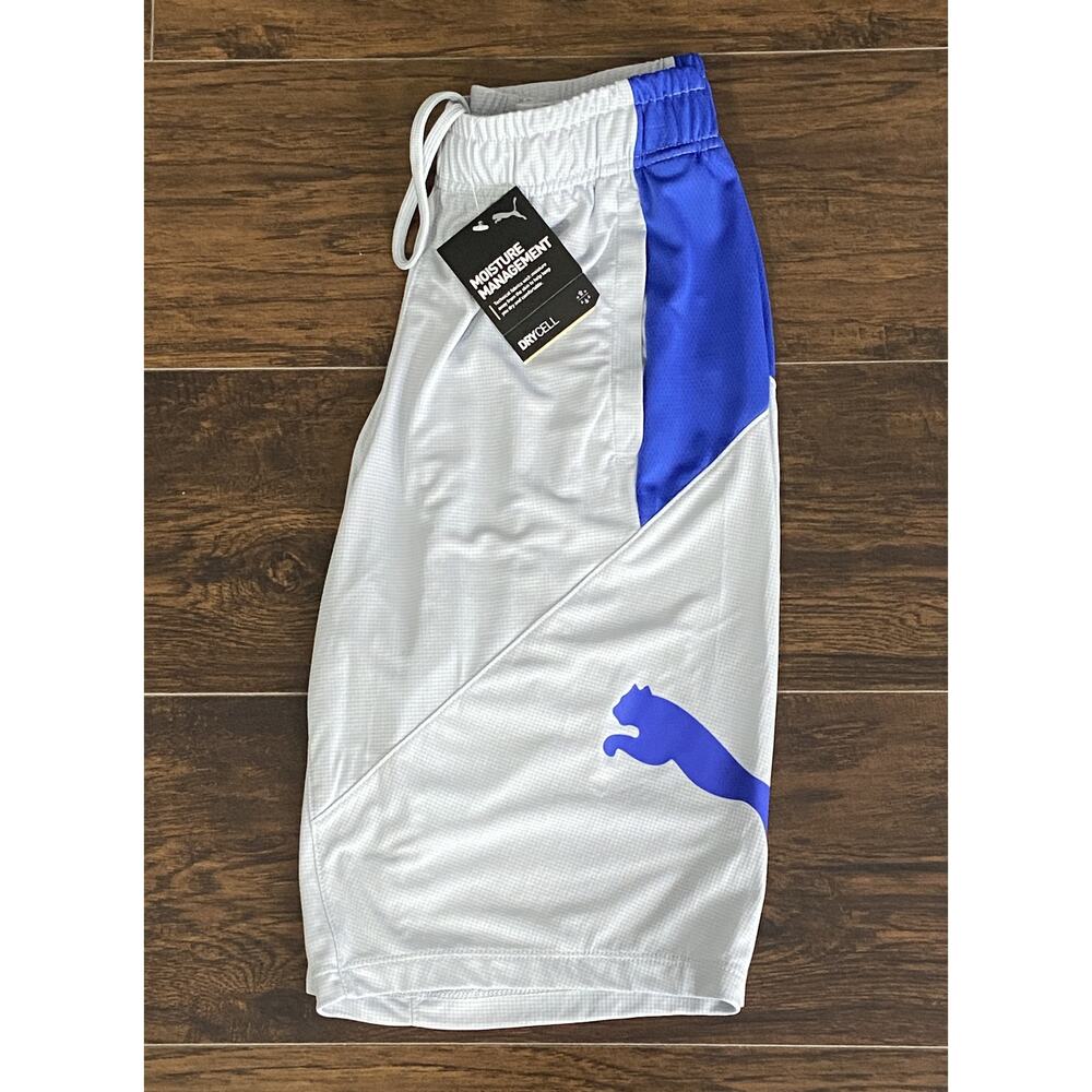 Puma DryCell Men's Small Shorts Colorblock Logo Drawstring Grey NEW